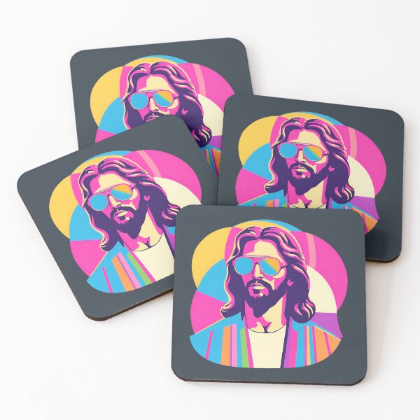 Item preview, Heavenly Cool Jesus with Retro Sunglasses Pop Art T-Shirt D25 designed and sold by pixelandcrafted.