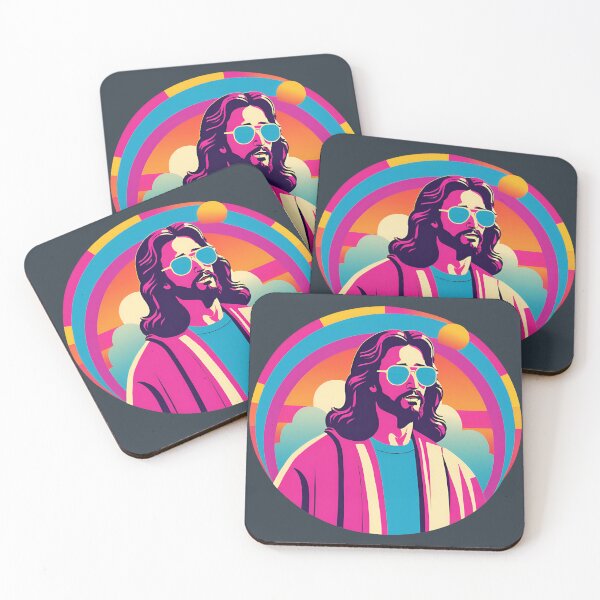 Item preview, Heavenly Cool Jesus with Retro Sunglasses Pop Art T-Shirt D26 designed and sold by pixelandcrafted.
