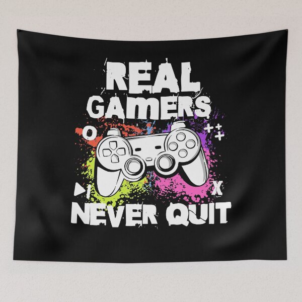 Item preview, Real Gamers Never Quit Gaming Controller designed and sold by PrintCrafting.