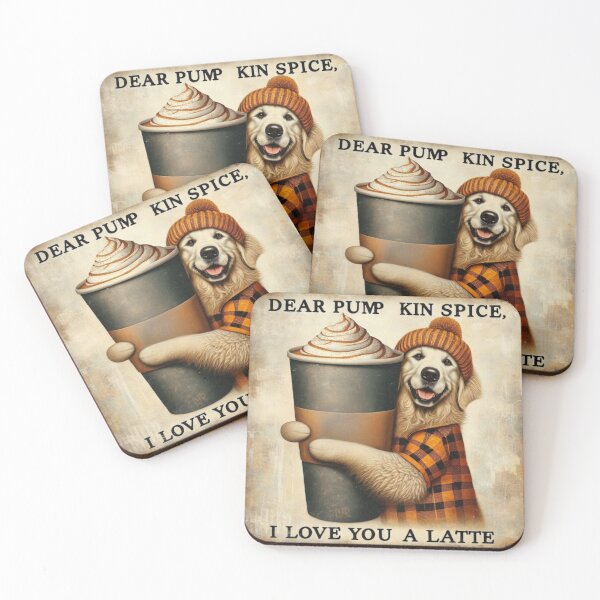 Item preview, Funny Golden Retriever Fall "Dear Pumpkin Spice, I love you a Latte" designed and sold by TheDogOnIt.