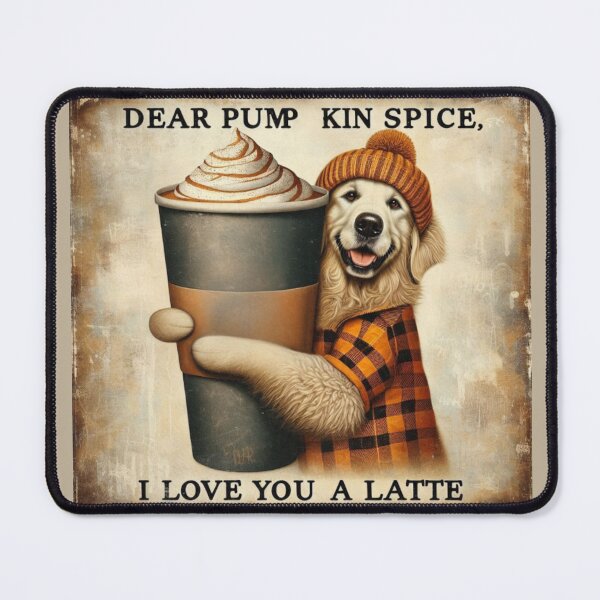 Item preview, Funny Golden Retriever Fall "Dear Pumpkin Spice, I love you a Latte" designed and sold by TheDogOnIt.