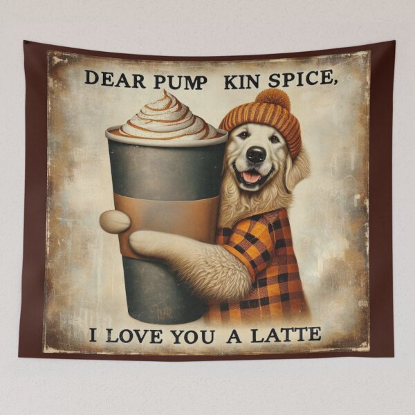 Item preview, Funny Golden Retriever Fall "Dear Pumpkin Spice, I love you a Latte" designed and sold by TheDogOnIt.
