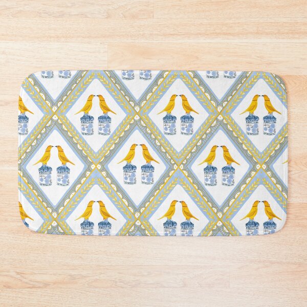 Item preview, Be Brave Little Bird | Elegant Yellow Bird and Vintage Jar Pattern by Jemma Jamie Skidmore designed and sold by Jemma Jamie Skidmore.