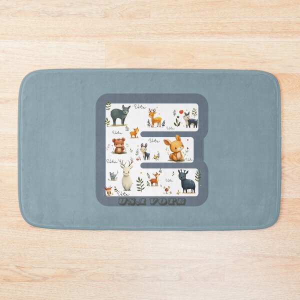 Item preview, cartoon drawings, watercolor paintings, vintage style, cute wild animals, birds, deer, rabbits, mice, wolves, mushrooms, leaves, with the word "vote" and the letters E designed and sold by CHOKCHAIVONGDEE.