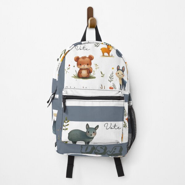 Item preview, cartoon drawings, watercolor paintings, vintage style, cute wild animals, birds, deer, rabbits, mice, wolves, mushrooms, leaves, with the word "vote" and the letters E designed and sold by CHOKCHAIVONGDEE.