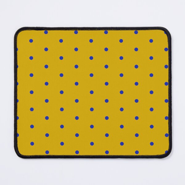 Item preview, Geometric Navy And Gold Egyptian Blue Polka Dots On Mustard Yellow designed and sold by Triplicate Limited.
