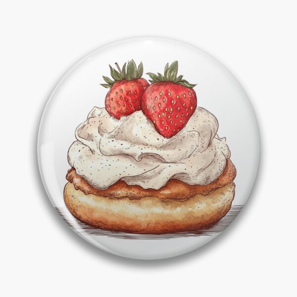 Item preview, Choux cream stuffed with fresh cream custard and strawberry on top designed and sold by GinngerB.