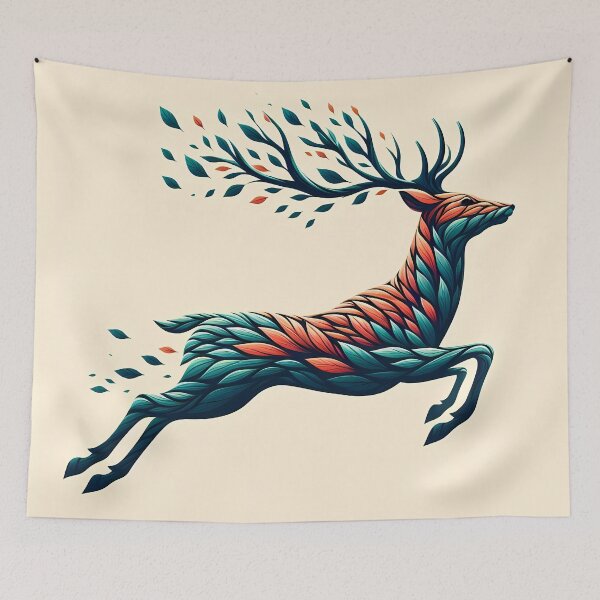 Item preview, Deer Made of Leaves, Ai Generated Art  designed and sold by ACC .