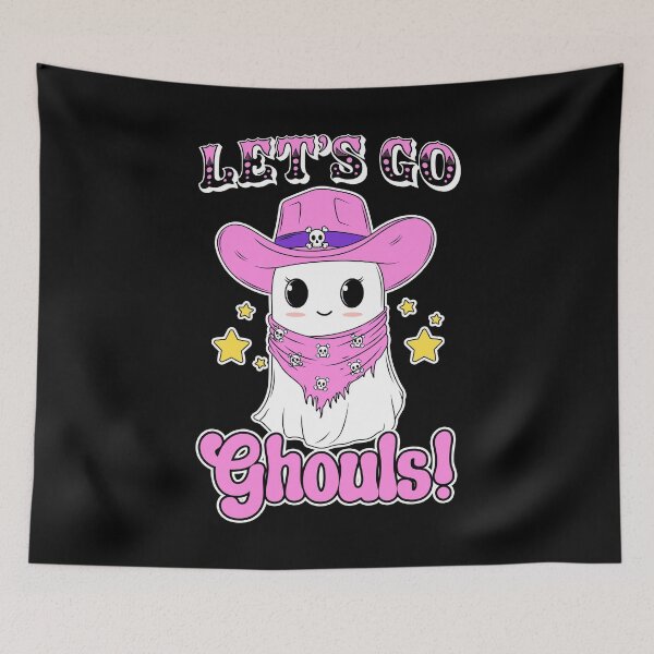 Item preview, Let's Go Ghouls Cute Kawaii Ghost Cowgirl Halloween Western designed and sold by petestyles.