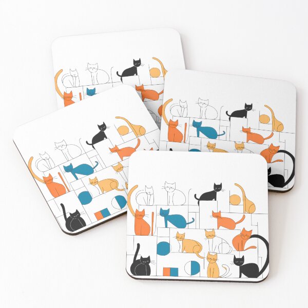 Item preview, Modern Colorful Playful Cats Mosaic designed and sold by Mehwish.