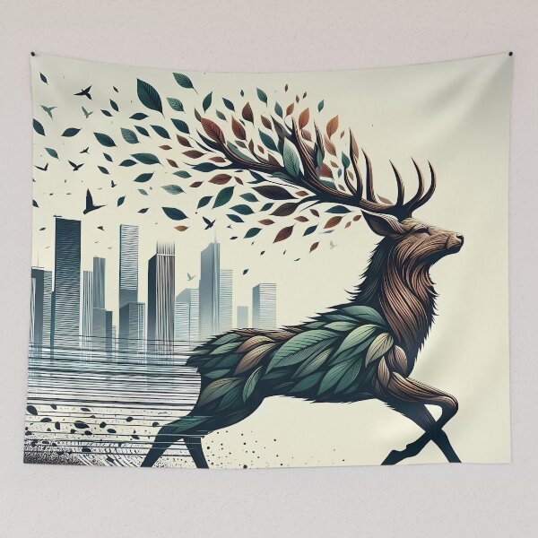 Item preview, Deer Made of Leaves, Ai Generated Art  designed and sold by ACC .
