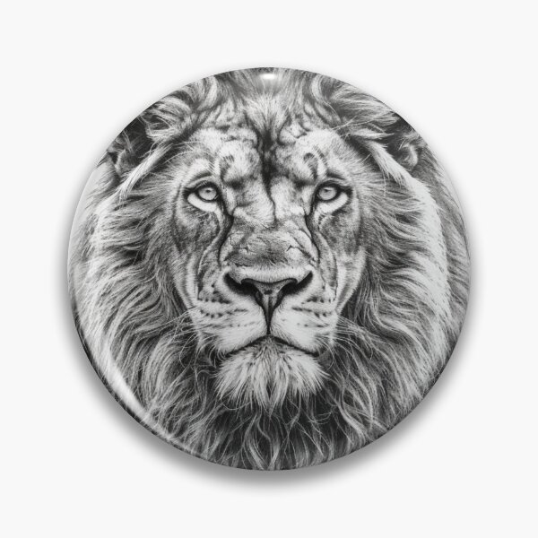 Item preview, Black and white lion pencil drawing designed and sold by Pencil-Art.