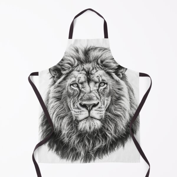 Item preview, Black and white lion pencil drawing designed and sold by Pencil-Art.