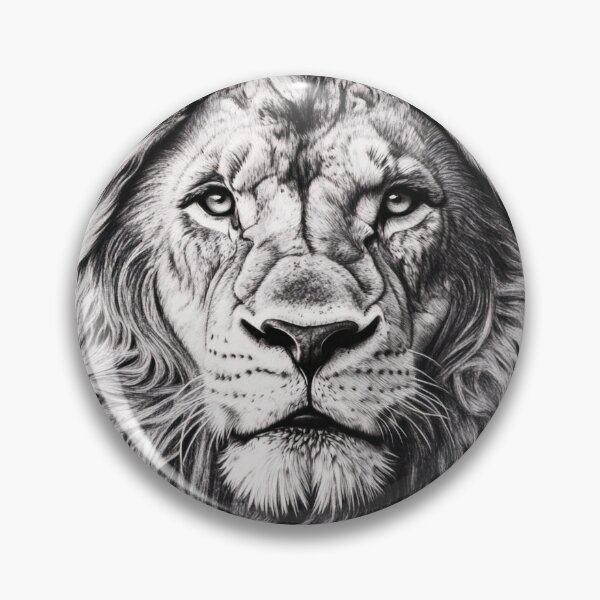 Item preview, Black and white lion pencil drawing designed and sold by Pencil-Art.