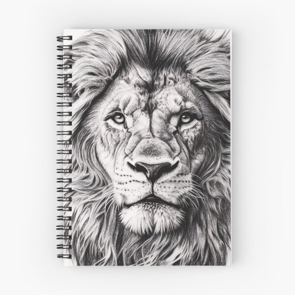 Item preview, Black and white lion pencil drawing designed and sold by Pencil-Art.