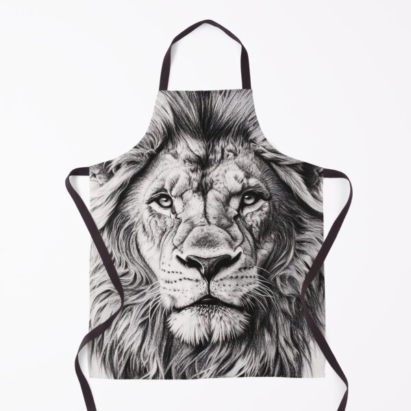 Item preview, Black and white lion pencil drawing designed and sold by Pencil-Art.