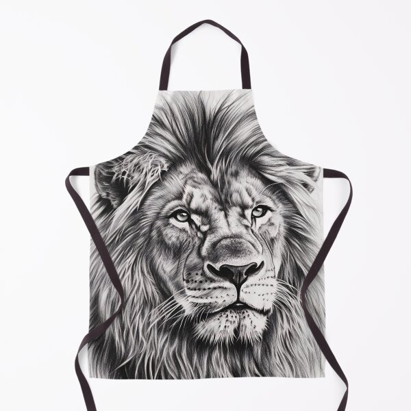 Item preview, Black and white lion pencil drawing designed and sold by Pencil-Art.
