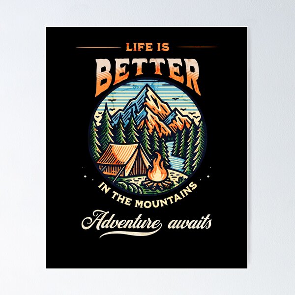 Item preview, La vida es mejor en la montaña acampando Camiseta designed and sold by TrailTees.