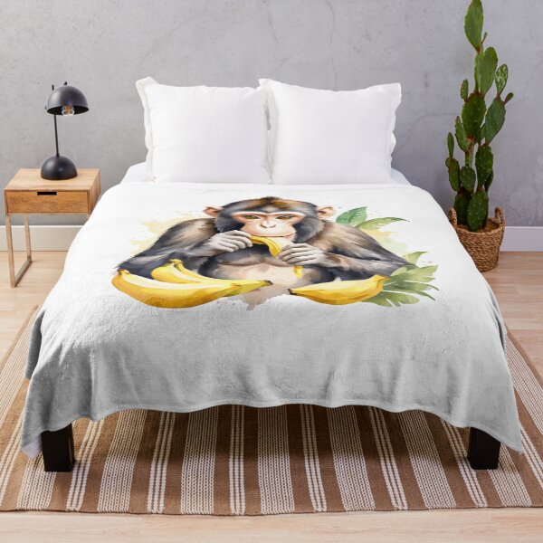 Item preview, Watercolor Monkey Eats a Banana designed and sold by MaateoDesign.