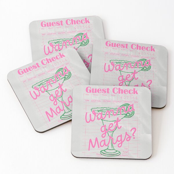 Item preview, Wanna Get Margs? Pink Aesthetic Guest Check  designed and sold by Creative Brat Design Studio.