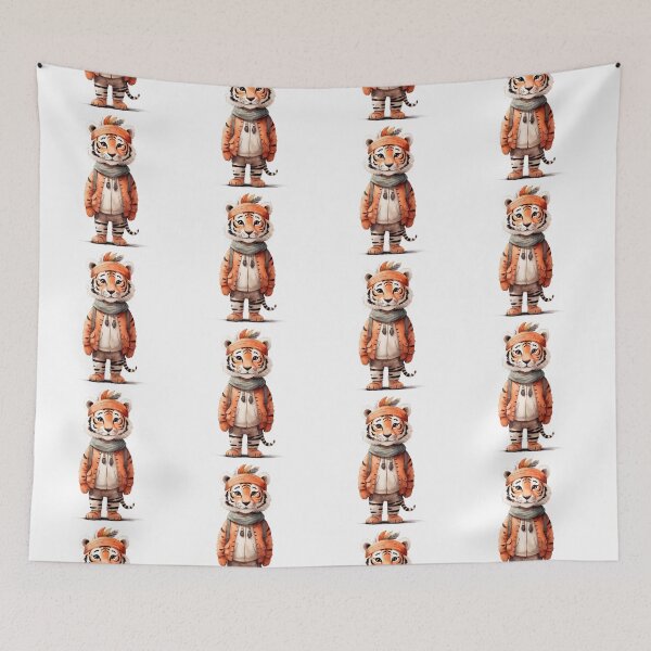 Item preview, Cute tiger in boho outfit   designed and sold by Victoria Riabov.