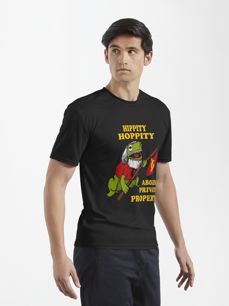 Imagen 3 de 7, Camiseta deportiva con la obra HIPPITY HOPPITY ABOLIDH PROPIEDAD PRIVADA, diseñada y vendida por aogada.