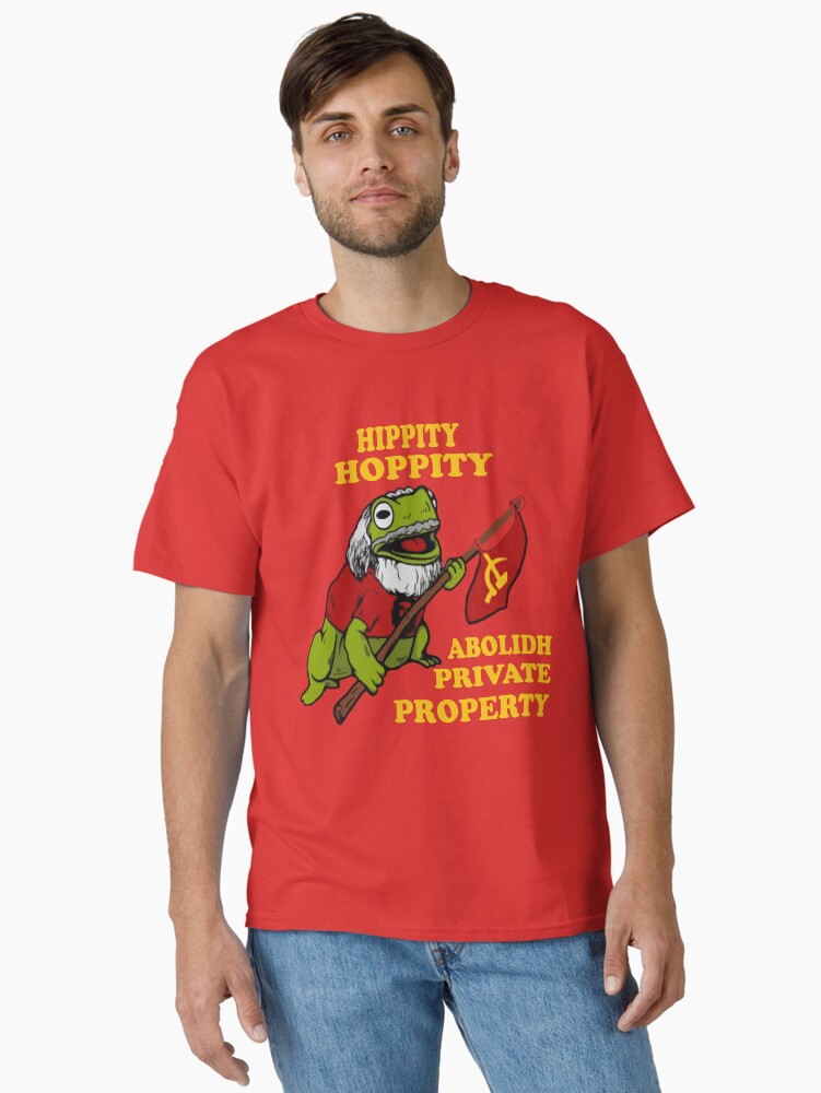 Imagen 1 de 7, Camiseta clásica con la obra HIPPITY HOPPITY ABOLIDH PROPIEDAD PRIVADA, diseñada y vendida por aogada.