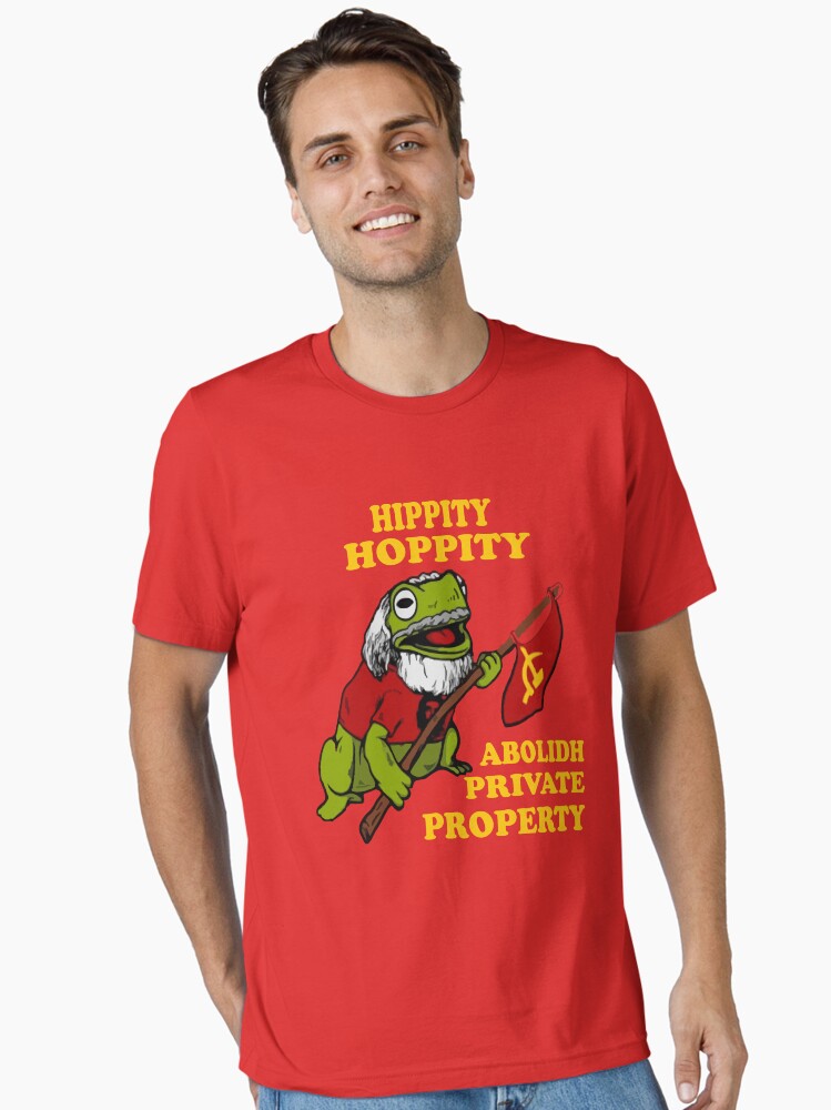Imagen 1 de 7, Camiseta esencial con la obra HIPPITY HOPPITY ABOLIDH PROPIEDAD PRIVADA, diseñada y vendida por aogada.