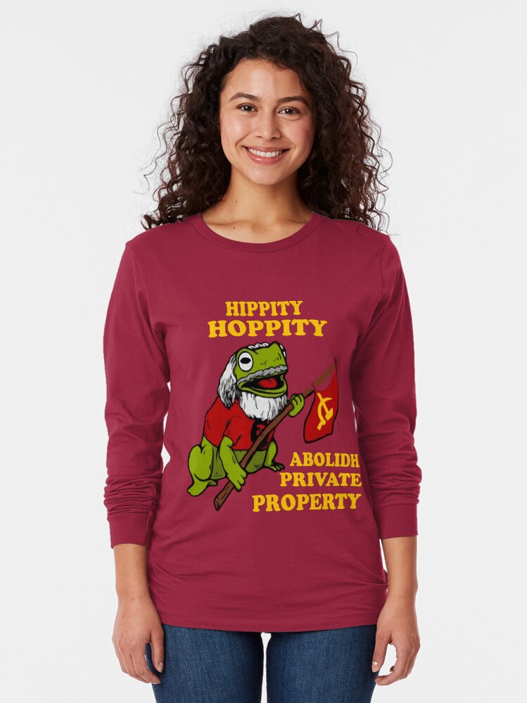Imagen 2 de 5, Camiseta de manga larga con la obra HIPPITY HOPPITY ABOLIDH PROPIEDAD PRIVADA, diseñada y vendida por aogada.