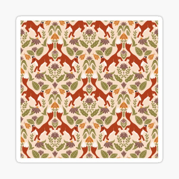 Autum Fox Pattern Sticker
