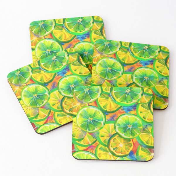 Item preview, Green lime pattern, lime slices painting designed and sold by patterncrow.