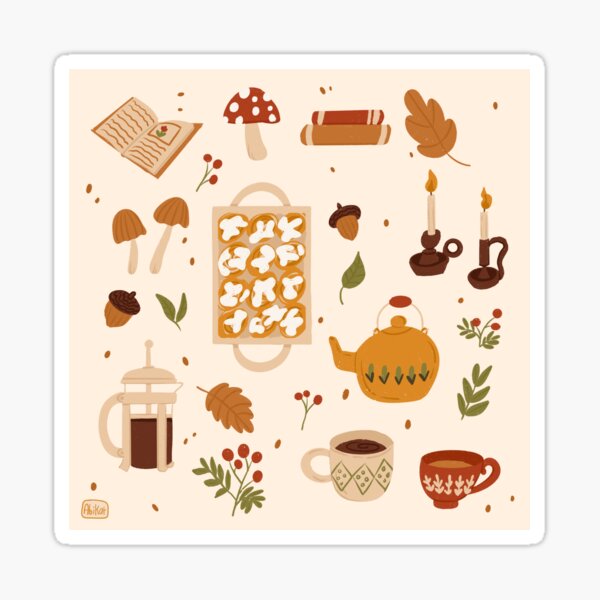 Cozy Autumn Cinnamon Rolls Print Sticker