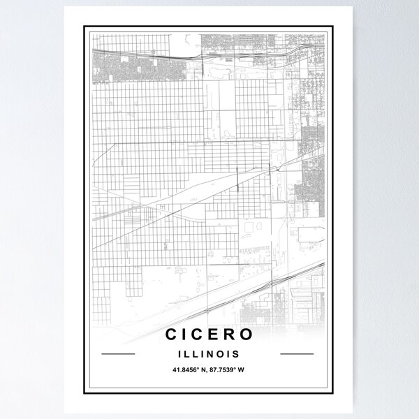 Item preview, Cicero City Map designed and sold by SHAMPAIN-ART-CO.