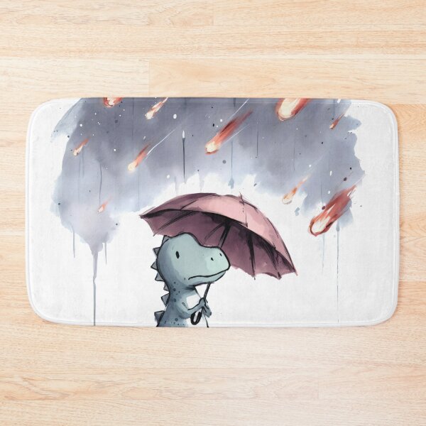 Item preview, Sad Dinosaur with Umbrella and Falling Meteorites designed and sold by Slick-Waffles.