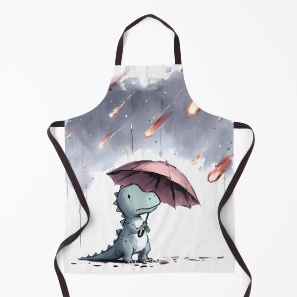Item preview, Sad Dinosaur with Umbrella and Falling Meteorites designed and sold by Slick-Waffles.