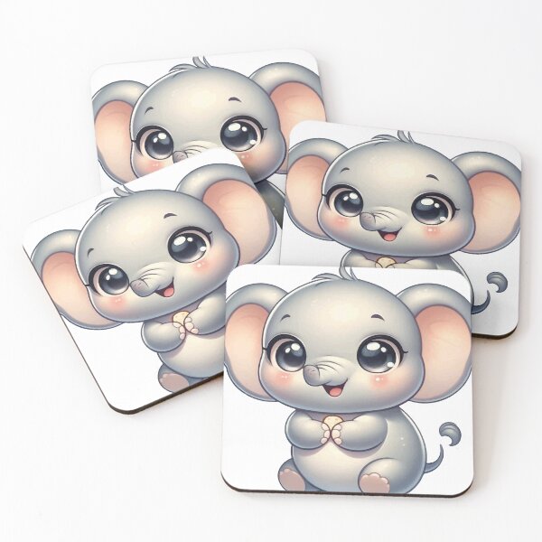 Item preview, "Adorable Baby Elephant Screen-Printed T-Shirt – Cute Kawaii Style" designed and sold by Toncouponshop.
