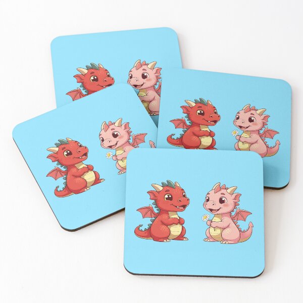 Item preview, Adorable Baby Dragons Become Friends | Light Blue designed and sold by PinkGoddessLove.