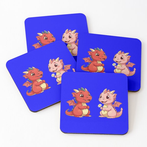 Item preview, Adorable Baby Dragons Become Friends | Electric Blue designed and sold by PinkGoddessLove.