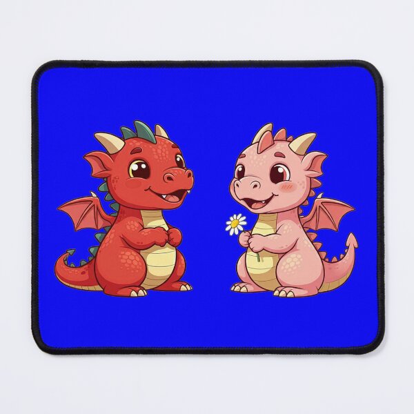 Item preview, Adorable Baby Dragons Become Friends | Electric Blue designed and sold by PinkGoddessLove.
