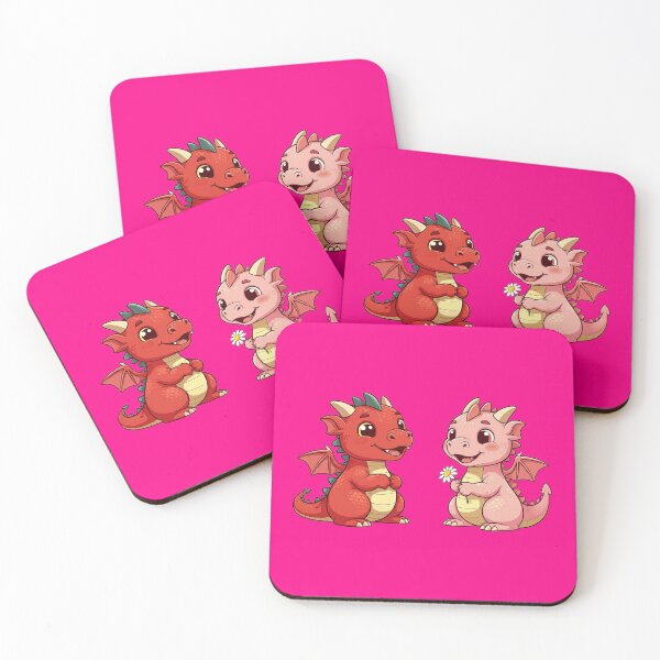 Item preview, Adorable Baby Dragons Become Friends | Hot Pink designed and sold by PinkGoddessLove.