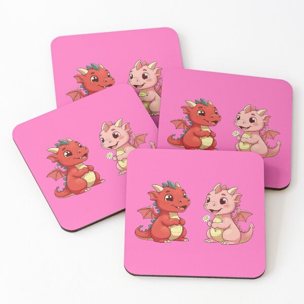 Item preview, Adorable Baby Dragons Become Friends | Light Pink designed and sold by PinkGoddessLove.