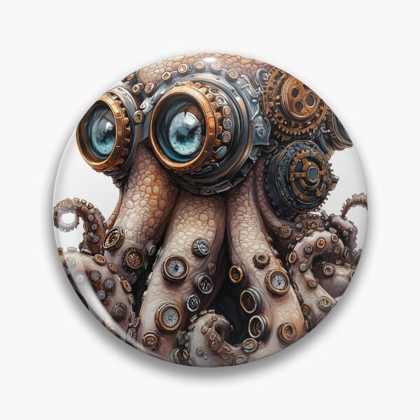 Item preview, Steampunk Octopus-Steampunk Octopus with Goggles and Gears designed and sold by Creet-Design.