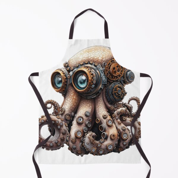 Item preview, Steampunk Octopus-Steampunk Octopus with Goggles and Gears designed and sold by Creet-Design.