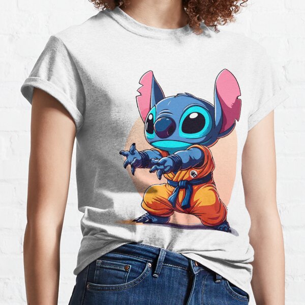 Aperçu de l'œuvre Autocollant de Stitch en cosplay de Goku créée et vendue par reaugusto.