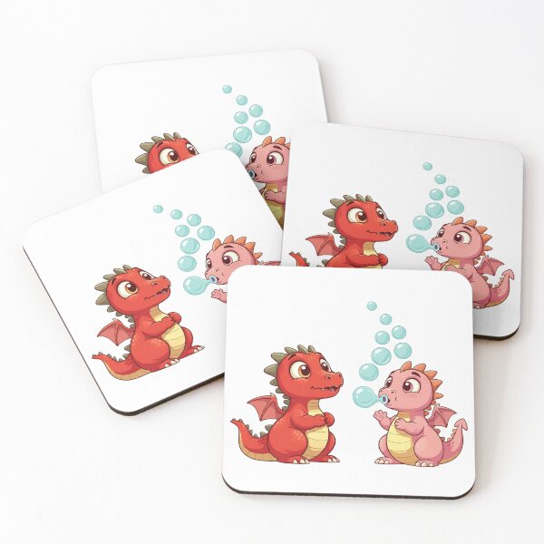 Item preview, Happy Baby Dragons Blowing Bubbles | White designed and sold by PinkGoddessLove.