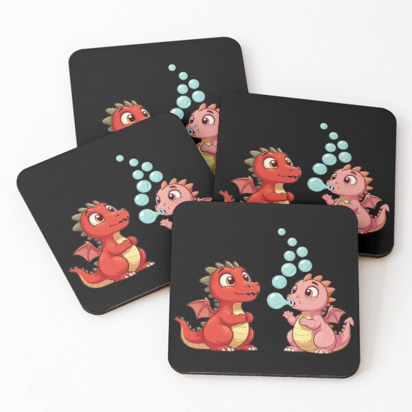 Item preview, Happy Baby Dragons Blowing Bubbles | Black designed and sold by PinkGoddessLove.