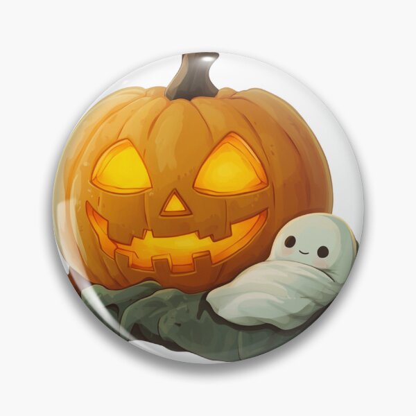 Item preview, Friendly Ghost PumpkinAdorable- Ghost Cuddling with a Glow-in-the- Light Pumpkin designed and sold by Creet-Design.