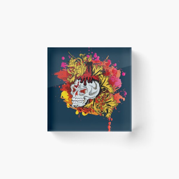 Item preview, 3D skull vintage with paint splatter designed and sold by navarraspain.