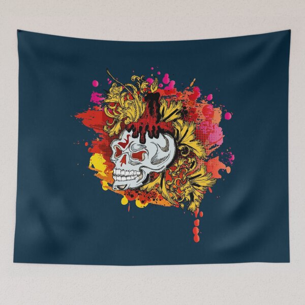 Item preview, 3D skull vintage with paint splatter designed and sold by navarraspain.