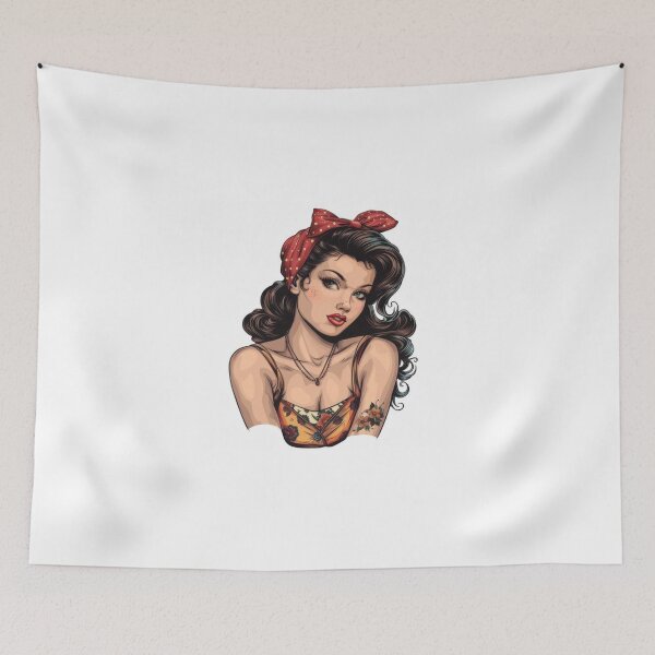 Item preview, vintage tattooed pin-up girl designed and sold by davidbjones254.